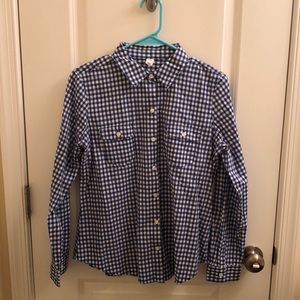 Old Navy Royal Blue and White Gingham Shirt